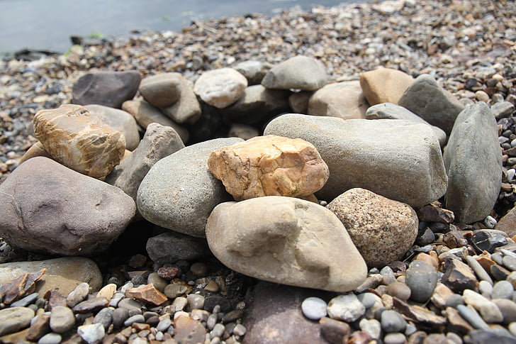 batu, air, batu, lebih, Selandia, veersemeer, kerikil