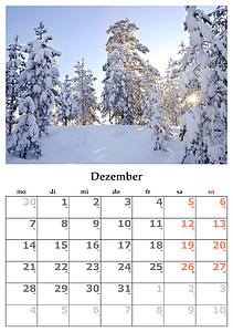 Calendar, lună, decembrie, decembrie 2015