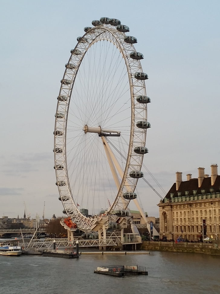 London eye, landemerke, arkitektur, turisme, attraksjon, pariserhjul, Themsen