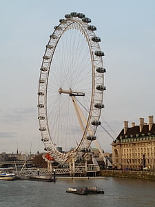 london eye, landmark, architecture, tourism, attraction, ferris Wheel, thames River