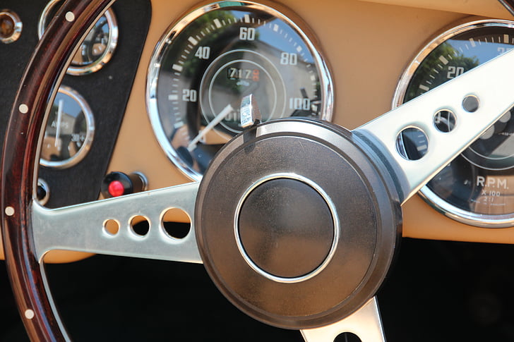 steering wheel, oldtimer, auto, classic, automotive, cockpit, dashboard