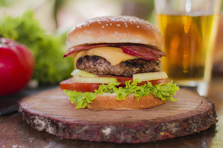 hambúrgueres, Fast-food, comida, menu de, restaurante, colesterol, carne