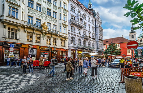prague, street, city, old, town, czech, architecture