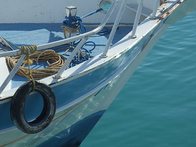 båt, havet, blå, reflektion, Ripples, sommar, Grekland