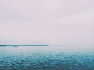 mar, Horizon, Fotografía, durante el día, Océano, agua, barco