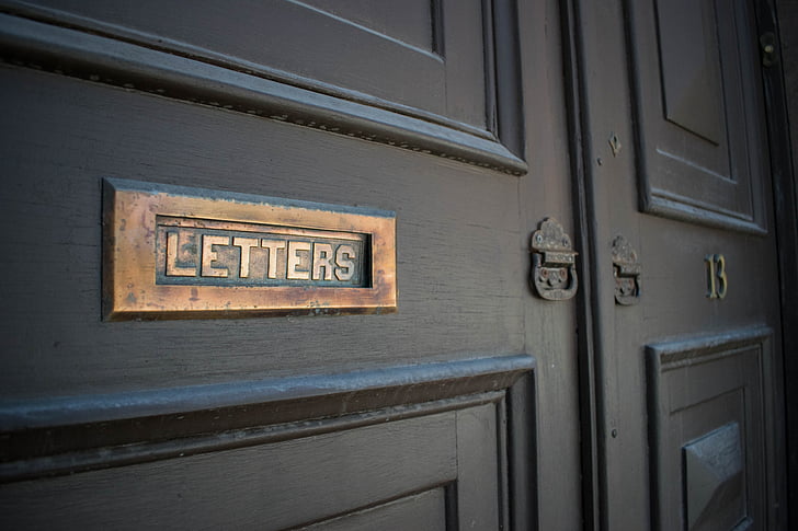 listy, dvere, mesto, drevo, vchod, dom, text