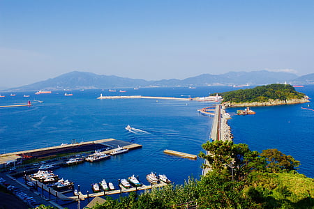 Yeosu, mer d’Yeosu, port, plage, côtières, mer, fois