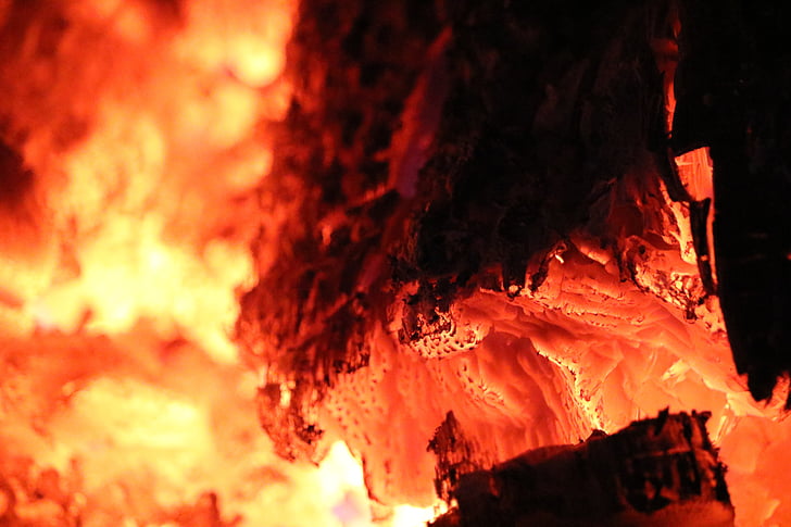 Feuer, Log, Wärme, Textur, Hitze - Temperatur, Flamme, Brennen