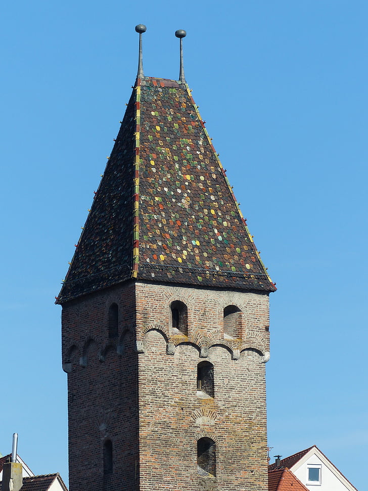 metzgerturm, ulm, tower, roof, spire, building, masonry