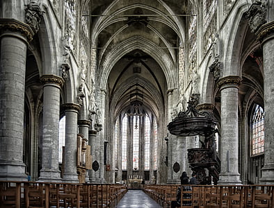 Briuselis, Europoje, Belgija, Bruxelles, bažnyčia, Architektūra, katedra
