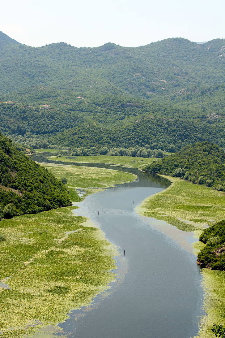river, mountains, landscape, montenegro, valley
