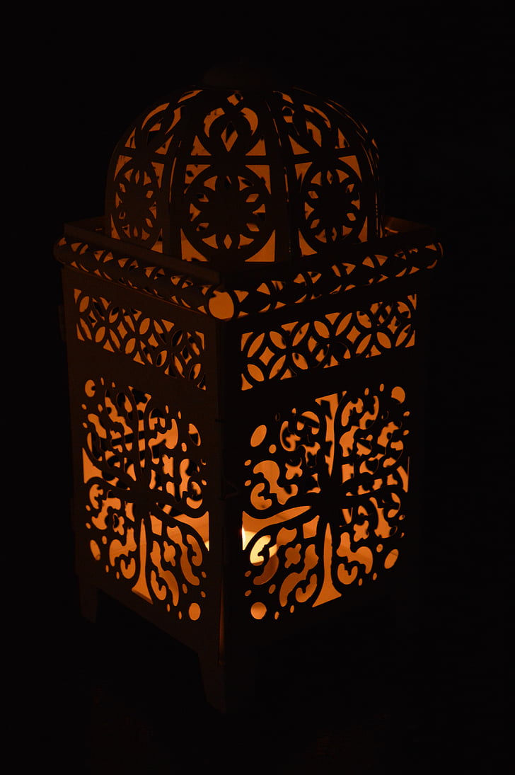 svíčka, lampa, stín