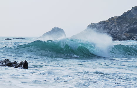 paisaje, Fotografía, Océano, ondas, ola, mar, agua