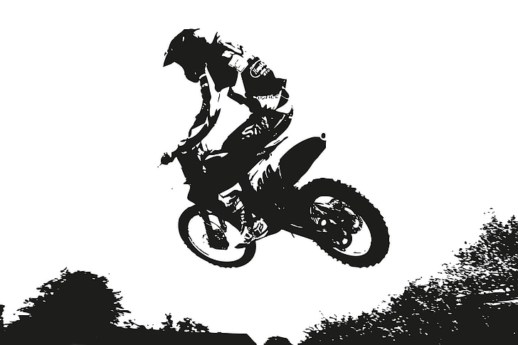 Sport, salto, Croce, Motocross, murale, moto, Motorsport