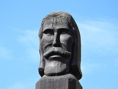 monument, Mémorial de bois, sculpture sur, Hongrie, Balint torok