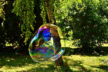 obrovské, mýdlová bublina, Puste Oprava, udělat mýdlové bubliny, dětský, zábava, hrát si venku