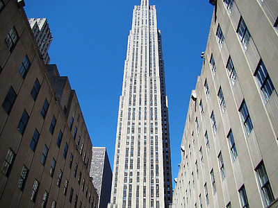bâtiment, tour, Sky, ville, Nouveau, York, Rockefeller