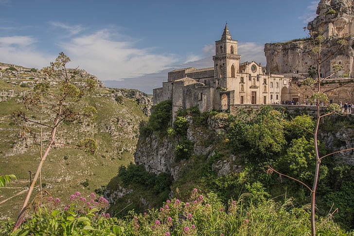 Matera, Olaszország, templom, Cathedrale, építészet, hegyi, történelem