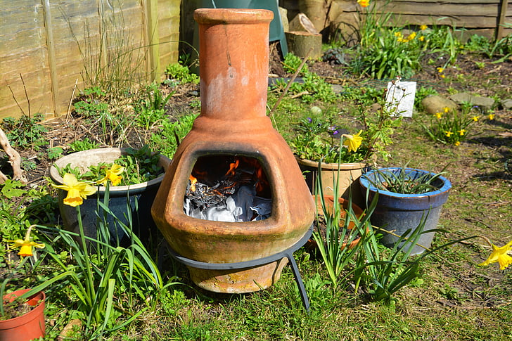 clay fire pot, stove, garden, pot, belly, fire, clay