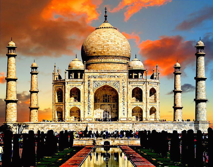 Taj mahal, India, Taj, Mahal, Ázia, mramor, Agra