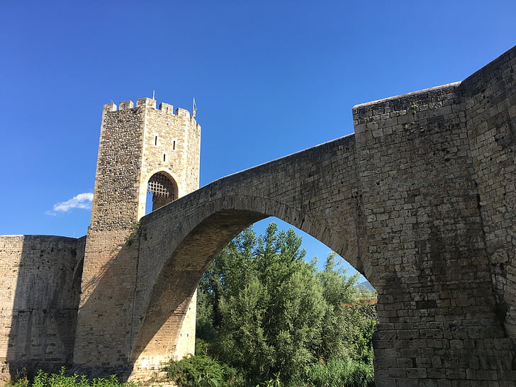 Besalú, Arc, Bridge, medla, stenbro, arkitektur, floden