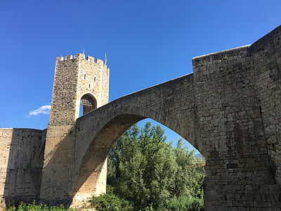 Besalú, łuk, Most, mediacji, kamienny most, Architektura, Rzeka