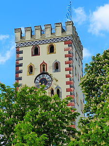 Landsberg am lech, Lech, puerta de Bayer, Torre, objetivo, Fortaleza, arquitectura