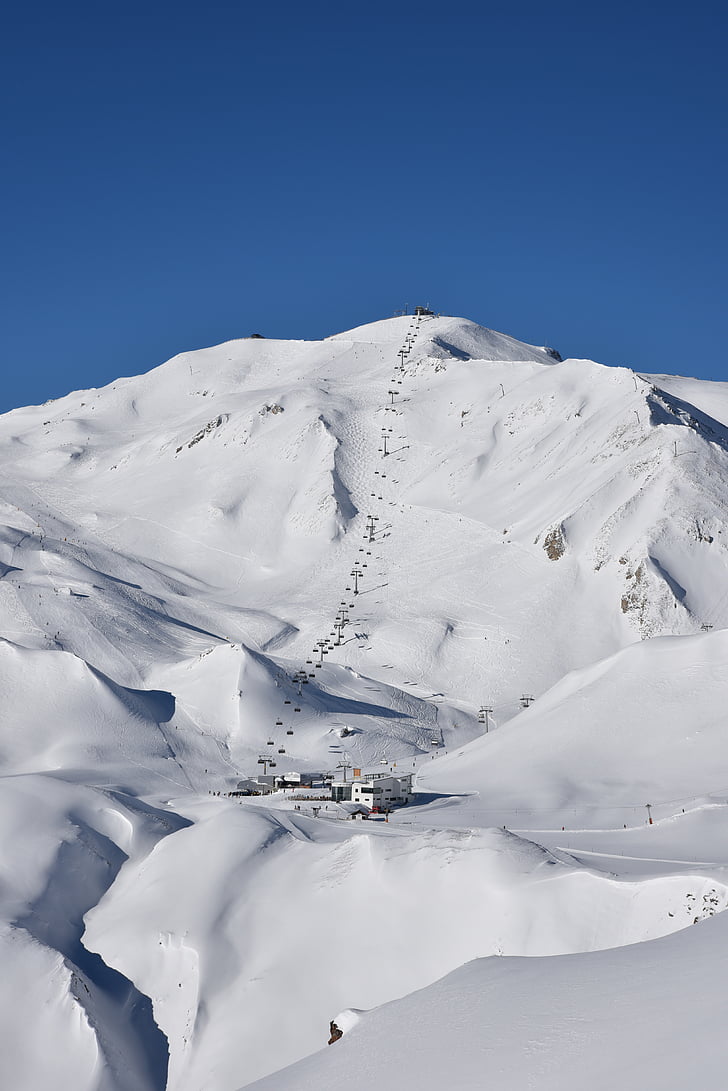 hiver, piste de ski, ski, Samnaun, neige, Suisse, sports d’hiver