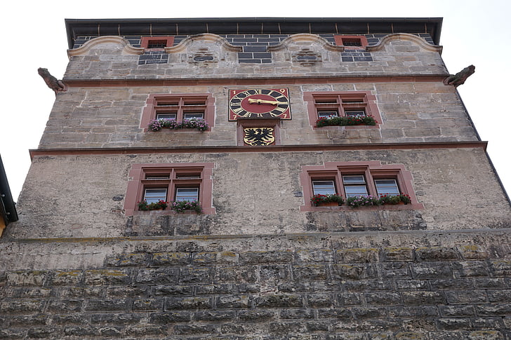Rottweil, Vokietija, fasadas, Pagrindinis puslapis, istoriškai, langas, juodi vartai