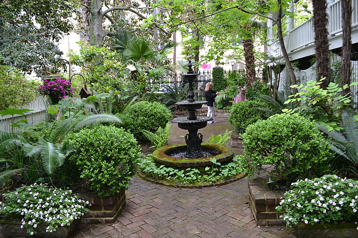 Savannah, Georgia, giardino, quartiere storico, Turismo, del sud, paesaggio