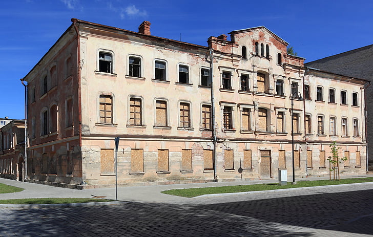 latvia, daugavpils, fort, buildings, street