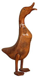 Anatra di legno, in legno, anatra, legno, ornamento, uccello, intaglio
