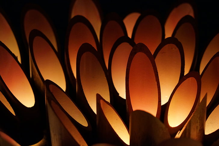 Lanterna, vatra, bambus svjetiljke