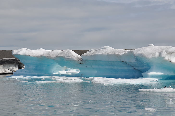 ledus gabals, ledus, mūžīgā ledus, Islande, šļūdonis, jökulsárlón