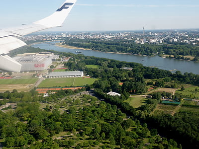 let, zrakoplova, letjeti, odmor, slijetanje, Düsseldorf, Zračna luka