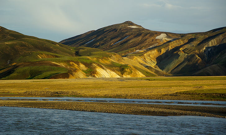 Izland, Landmannalaugar, Ford, vulkanizmus, trekking, természet, hegyi