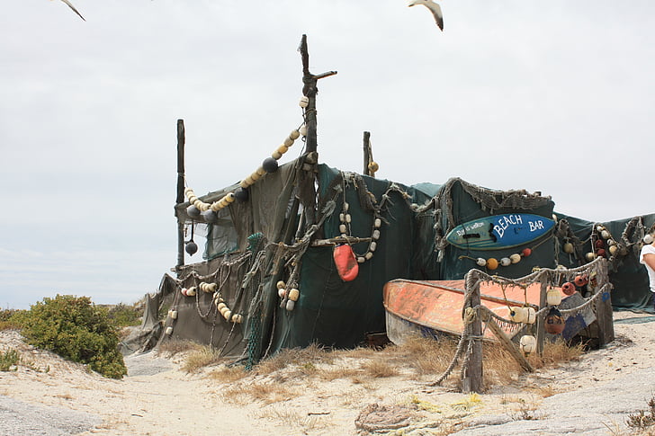 Zuid-Afrika, strandlooper, hut, boot