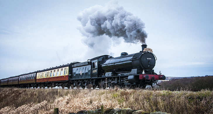 train à vapeur, dales d’Yorkshire, vapeur, train, chemin de fer, Dales, locomotive