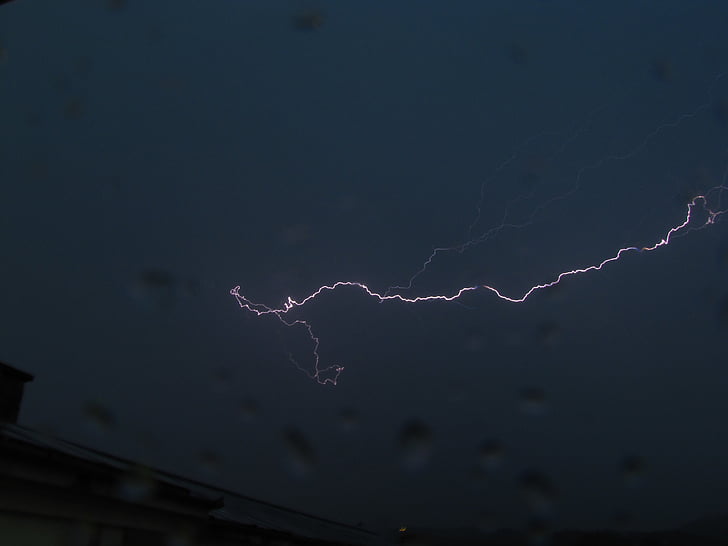lightning, in the evening, storm
