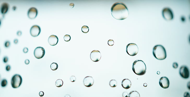 Wasser, Tropfen, Glas, transparente, Bubbles, Hintergründe, Flüssigkeit