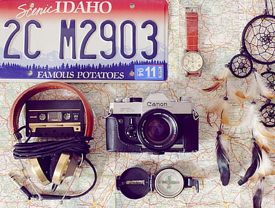 kamera, analogni, modni, putovanja, odmor, odmor, Sjedinjene Američke Države