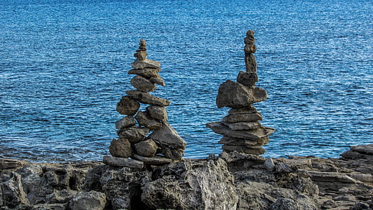 Chypre, greko Cavo, Parc national, signes de chemin, pierres, sentier, randonnée pédestre