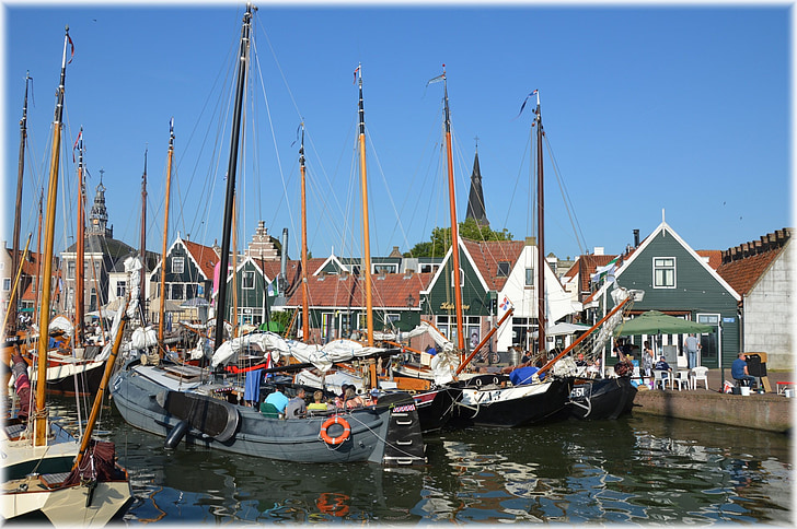 marken, Monnickendam, Volendam, byn, tradition, fiskeby, gamla
