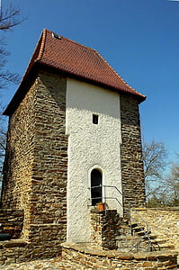 Freiberg, hegyi város, városfal, kő, kőfal, torony, felújított