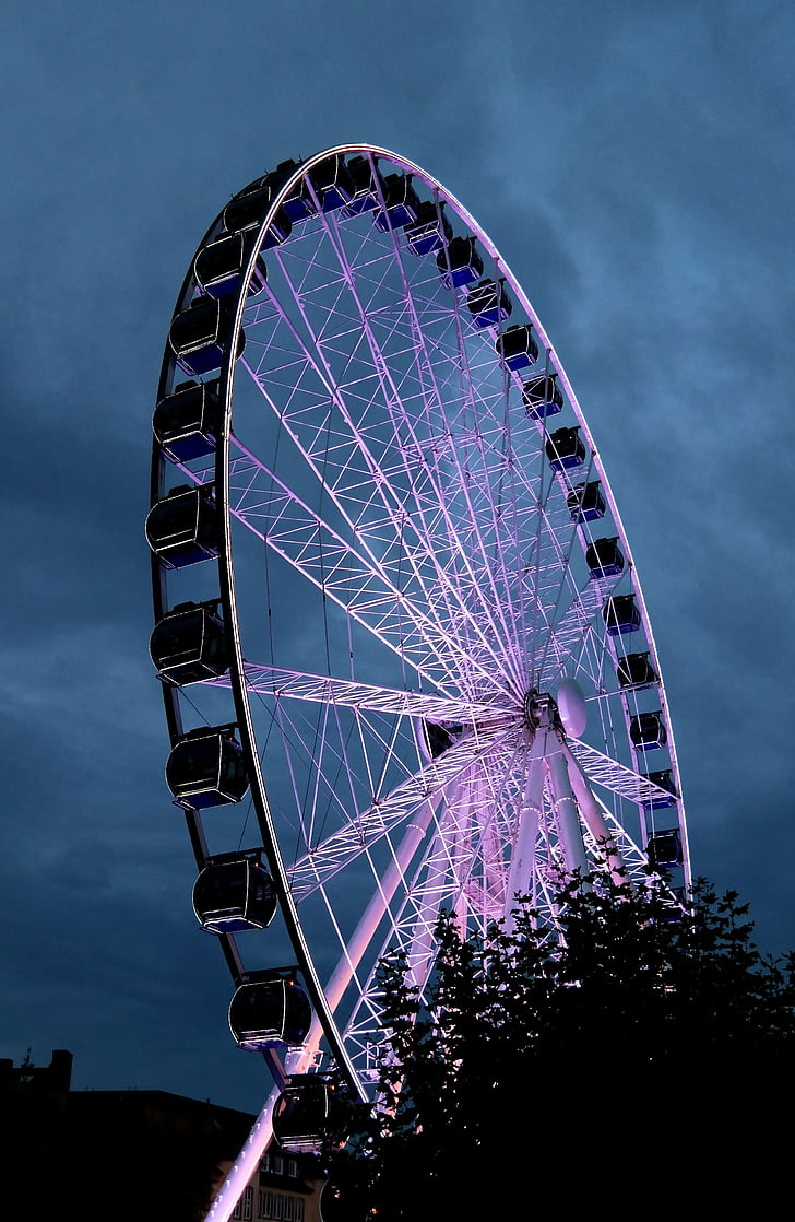 Ferris wheel, vakarā, naktī, braukt, nakts debesis, abendstimmung, Ziemassvētku tirgus