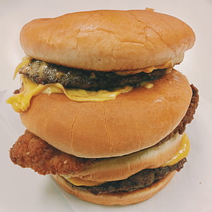 Makanan, burger, sandwich, keju, lezat, lezat, hamburger