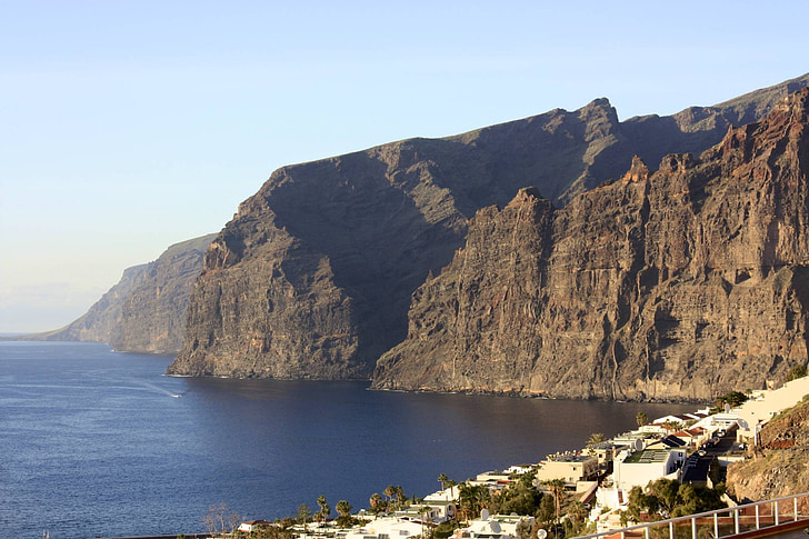 Tenerife, acantilado, roca, Pen # asco, paisaje, montañas, Costa