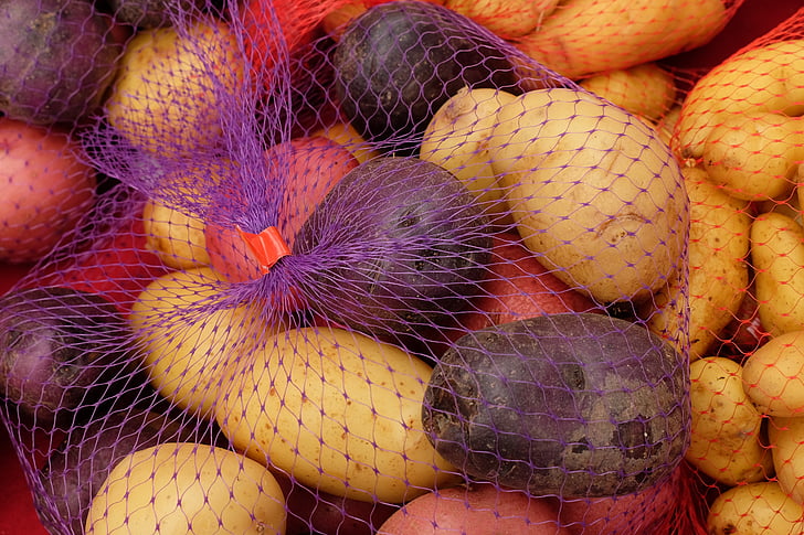 kartupeļi, veselīgi, neapstrādāta, saišķī, tirgus, pārtika, augļi