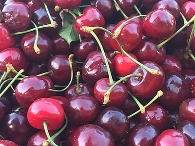 Berry, ceri, merah, segar, buah, pasar, organik