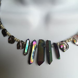 smycken, Rainbow, Crystal dolkar, färgglada, kvinna, lila